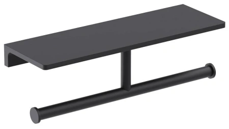 Бумагодержатель двойной с полкой для телефона Timo Selene 12045/03 черный